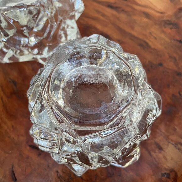 Vintage Set Of 2 Goebel Meteor Crystal Votive Candle Holders With Box - Picture 3 of 3